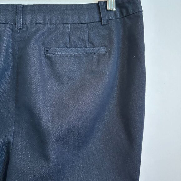 Talbots Dark Denim Capris With Lace-up Detail at Ankle Size; Side Zip, 14 Petite - Picture 9 of 10